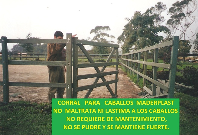 Corral caballos 14 corrales para caballos establo de caballos Información Técnica dimensiones ideales tipos pistas picaderos redondo perfecto para trabajar potros para doma una pista de trabajo pista resonar sistema estabulado en apriscos de estabulación tecnificados Corrales plásticos Maderplast los más fuertes, no es pudren, apriscos de estabulación tecnificados, no se oxidan, no se rompen, no maltratan el ganado, corrales e instalaciones para ganadería tecnificadas, estabulación de ganados en corralejas ecológicas, las nuevas tecnologías de los nuevos materiales, para las faenas ganaderas, ganadería intensiva, ganaderías extensivas con infraestructuras para faenado de ganado, implementos agrícolas, elementos para la recolección transporte movilización del sector agropecuario, carros carrozas recolectores de cosechas carretas contrapuerta compuerta llavero de paso de ganado quiebra patas sistema estabulado en corrales de estabulación tecnificados