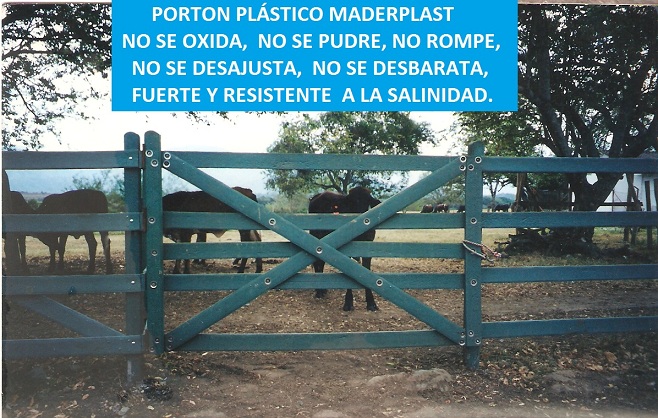 Puerta corral 18 Puertas de entradas Corrales portón giratorio comprimir ganado foto portones imágenes portón fotografías tranqueras tablas tranquera tirantes Hierro tranqueras tablas plásticas corrales portón Corrales plásticos Maderplast los más fuertes, no es pudren, no se oxidan, no se rompen, no maltratan el ganado, corrales e instalaciones para ganadería tecnificadas, estabulación de ganados en corralejas ecológicas, las nuevas tecnologías de los nuevos materiales, para las faenas ganaderas, ganadería intensiva, ganaderías extensivas con infraestructuras para faenado de ganado,